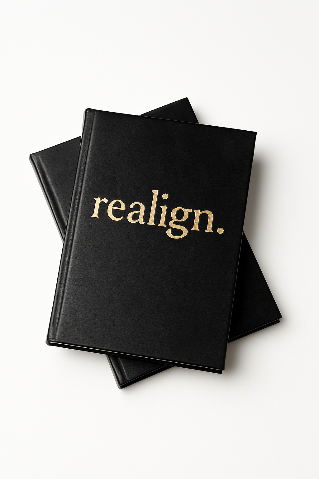 Premium Black Leather Lay Flat realign. Journal