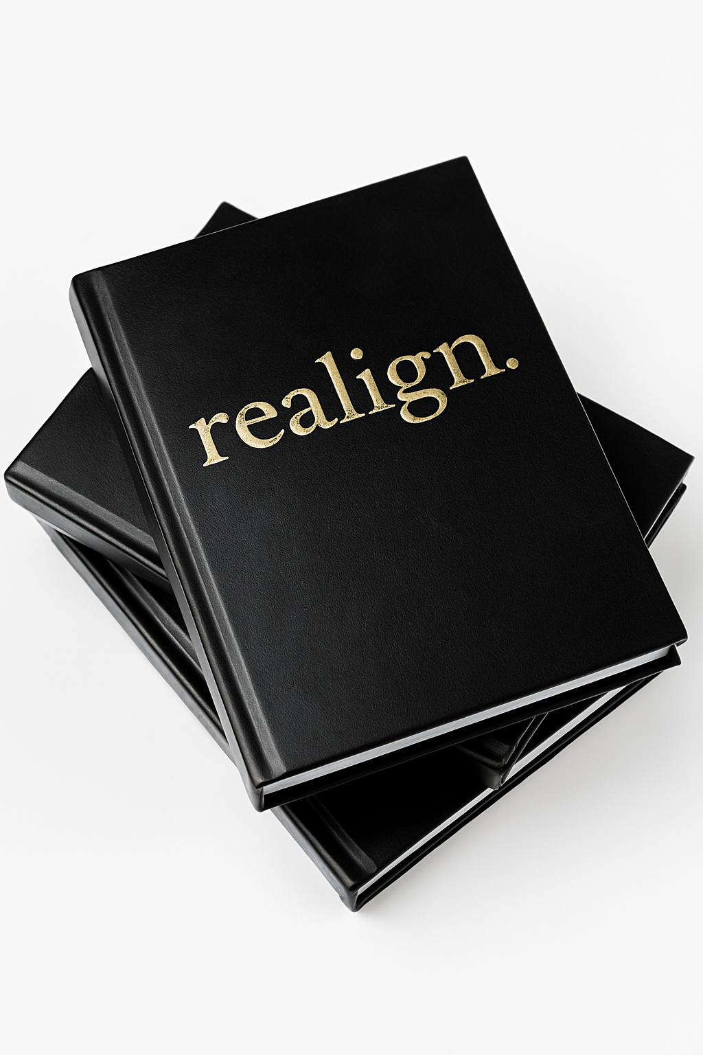 Premium Black Leather Lay Flat realign. Journal